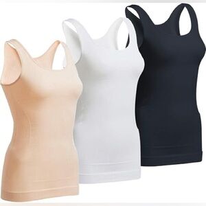 Women's Plus 3PACK Shapewear Tank Tops Tummy Control Seamless Slimming Body 3XL